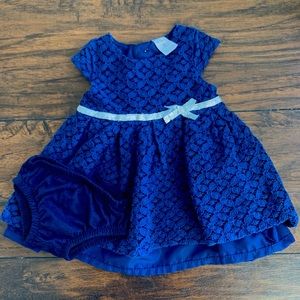 Newborn Navy Blue Lace Dress